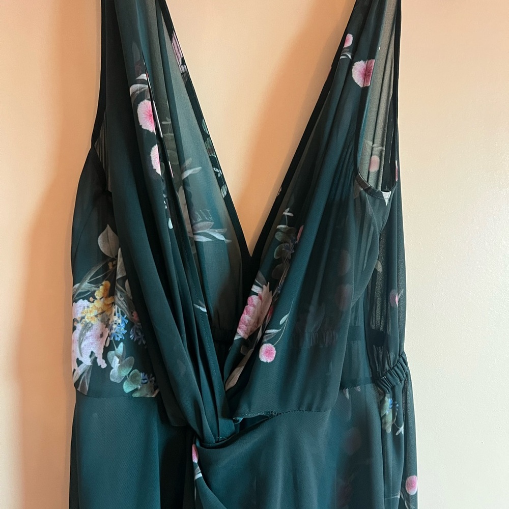 Ted Baker Green and Pink Floral Sheer Beach Coverup
